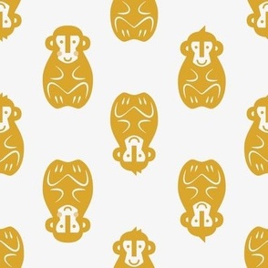 mirrored snow monkeys l gold & light gold