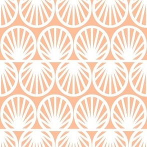 Tropical Shell Geometric in Peach Fuzz and White - Medium - Palm Beach, Orange Geometric, Tropical Orange