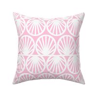 Pastel Tropical Shell Geometric in Pastel Pink and White - Large - Palm Beach, Pastel Pink Geometric, Tropical Pastel Pink