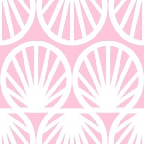 Pastel Tropical Shell Geometric in Pastel Pink and White - Large - Palm Beach, Pastel Pink Geometric, Tropical Pastel Pink