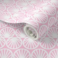 Pastel Tropical Shell Geometric in Pastel Pink and White - Medium - Palm Beach, Pastel Pink Geometric, Tropical Pastel Pink