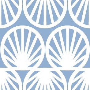 Coastal Shell Geometric in Blue-Gray and White - Large - Blue-Gray Coastal, Calm Coastal, Hamptons Beach House