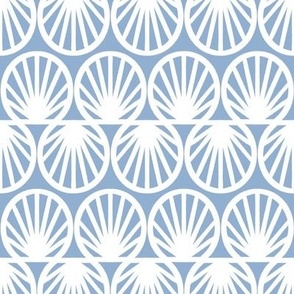 Coastal Shell Geometric in Blue-Gray and White - Medium - Blue-Gray Coastal, Calm Coastal, Hamptons Beach House