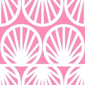 Tropical Shell Geometric in Bright Candy Pink and White - Large - Tropical Pink, Palm Beach, Pink Geometric
