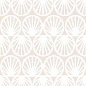 Neutral Coastal Shell Geometric in Neutral Light Beige and White - Medium - Coastal Neutral, Palm Beach, Calm Coastal