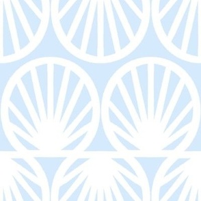 Coastal Shell Geometric in Light Blue and White - Large - Palm Beach, Blue and White Coastal, Calm Beach House