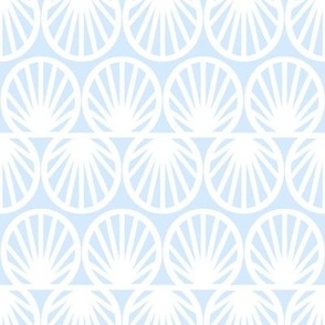 Coastal Shell Geometric in Light Blue and White - Medium - Palm Beach, Blue and White Coastal, Calm Beach House