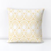 Pastel Tropical Shell Geometric in Pastel Yellow and White - Large - Palm Beach, Pastel Yellow Geometric, Tropical Pastel Yellow