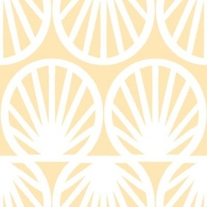 Pastel Tropical Shell Geometric in Pastel Yellow and White - Large - Palm Beach, Pastel Yellow Geometric, Tropical Pastel Yellow
