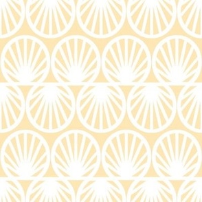 Pastel Tropical Shell Geometric in Pastel Yellow and White - Medium - Palm Beach, Pastel Yellow Geometric, Tropical Pastel Yellow