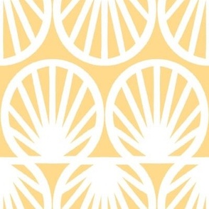 Tropical Shell Geometric in Sunny Yellow and White - Large - Tropical Yellow, Palm Beach, Yellow Geometric