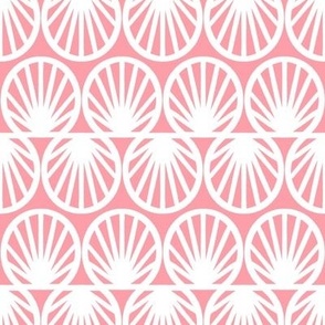 Coastal Shell Geometric in Coral and White - Medium - Palm Beach, Coral Geometric, Tropical Peach