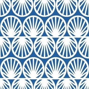 Coastal Shell Geometric in Navy and White - Medium - Nautical Navy, Beachy Navy and White, Coastal Navy