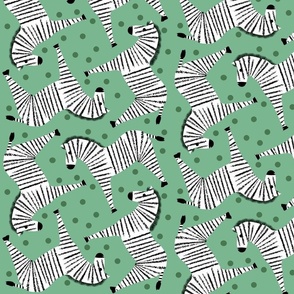 50s 60s scandinavian zebra safari retro mint green - medium