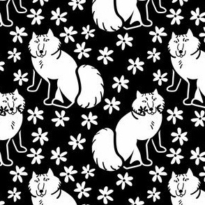 Arctic Fox Nordic style Black and White SMALL