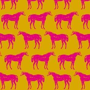Traditional horse gold pink