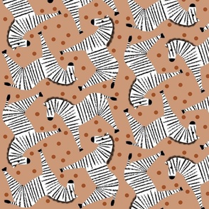 50s 60s scandinavian zebra safari retro tan ochre - medium
