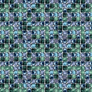 Blue mosaic peacock tile wallpaper