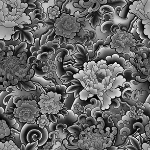 XS // floral pattern gray large scale