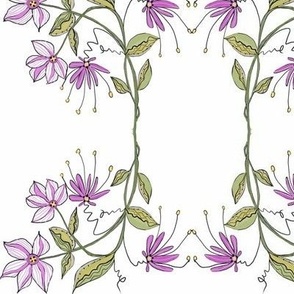 picked lavender bloom stems on white