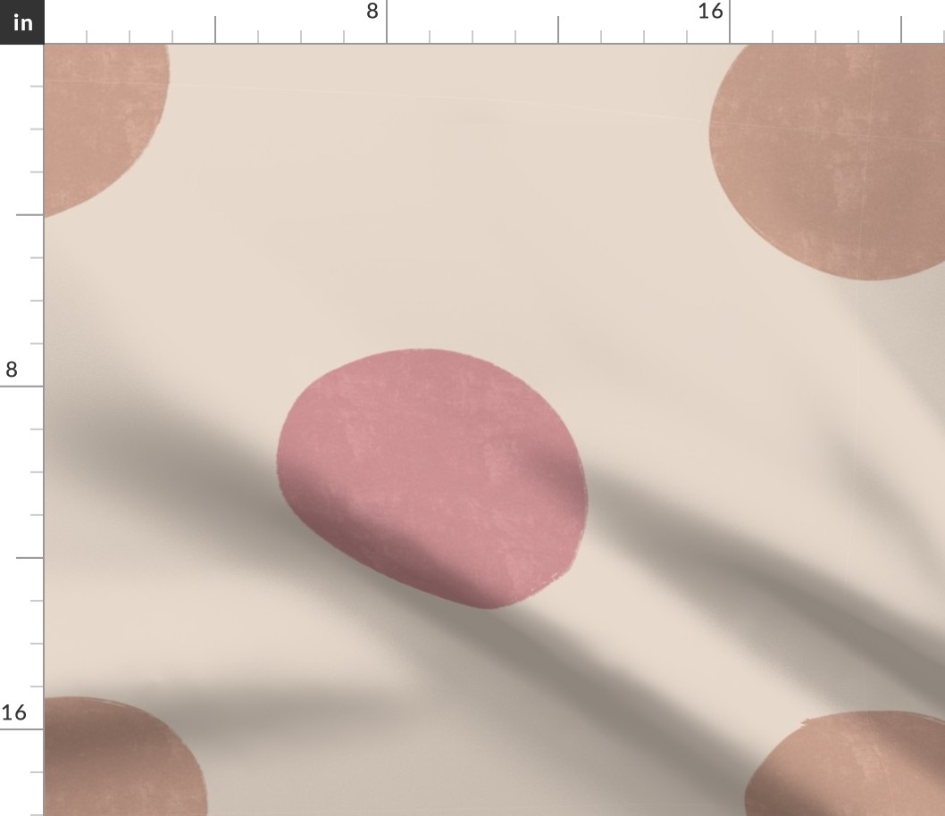 Creamy pinks textured polka dots JUMBO