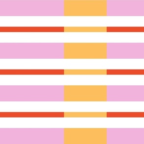 HouseofMay-joyful horizontal stripes jonquil blush vermilion white jumbo