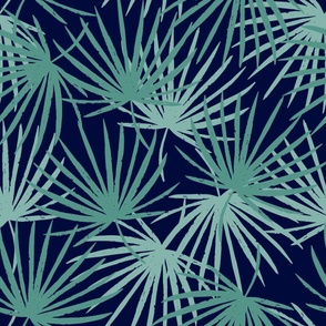 (L) Palm in navy background 