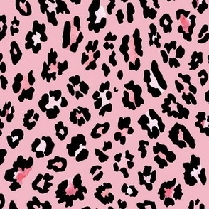 Leopard Luxe - Black/Pink on Crepe Pink