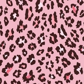 Leopard Luxe - Brown/Pink on Crepe Pink