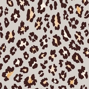 Leopard Luxe - Brown/Sepia on Warm Gray