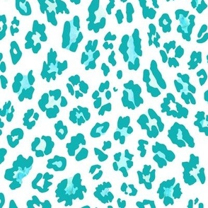 Leopard Luxe - Teal on White