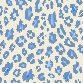 Leopard Luxe - Chambray Blue on Cream