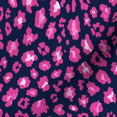 Leopard Luxe - Hot Pink on Navy