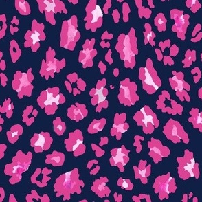 Leopard Luxe - Hot Pink on Navy