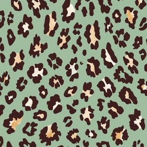 Leopard Luxe - Brown/Sepia on Pale Moss 