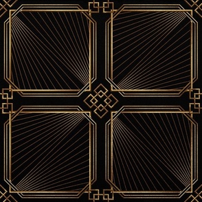THE GATSBY COLLECTION - ART DECO QUADRATE IN BLACK AND GOLD small scale