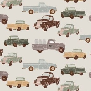  Tribute to Classic pickup trucks, soft pastel palette, small