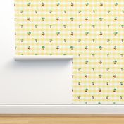 Summer Cherries Gingham Check (Large) - Yellow  (TBS238)