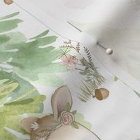 Woodland Floral Forest Animals Baby Girl Nursery Smaller Size