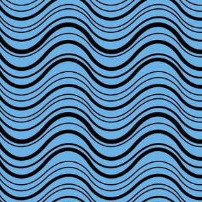 wavy lines in blue and black