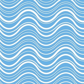 wavy lines in blue and white