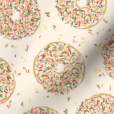 White Sprinkle Donuts in Cream - Large