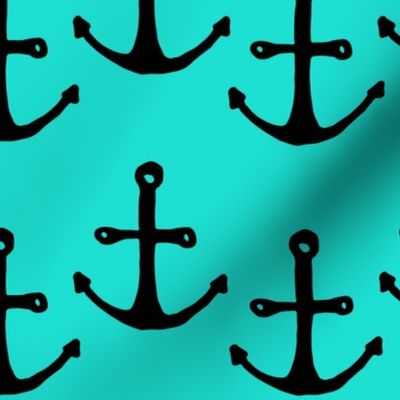 anchor waves_black on aqua