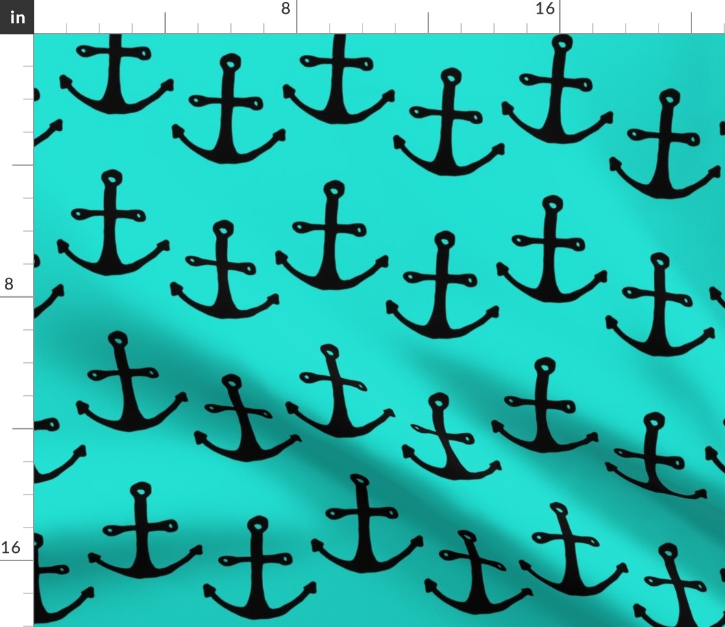 anchor waves_black on aqua