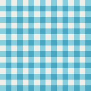 Poolside Blue Gingham Check Small Pattern - Classic Country Chic Fresh and Modern Design for Home Decor and Apparel