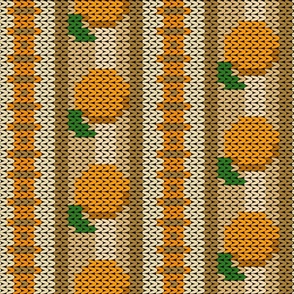 Fair Isle Oranges Stripe Turned 90 Degrees