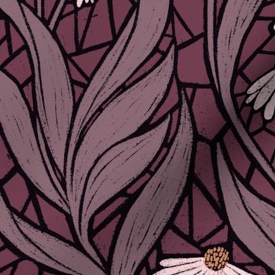 echinacea handdrawn, mosaic
