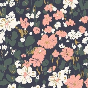 Winnie ditsy floral Backberry punch LARGE Scale