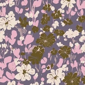 Winnie ditsy floral hazy purple LARGE Scale