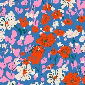 Winnie ditsy floral Preppy Blue LARGE Scale